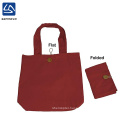 wholesale simple organic cotton folding shopping bag with closure